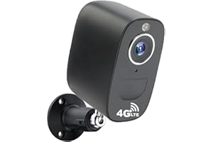 LCLCTEK 4G LTE Cámara Vigilancia sin Cables Exterior con Baterías, Soporte SIM Tarjeta, 4MP Cámara Seguridad vigilancia Domicilio, Visión Nocturna en Color, Humano PIR Sensor, Audio Bidireccional (Negro)