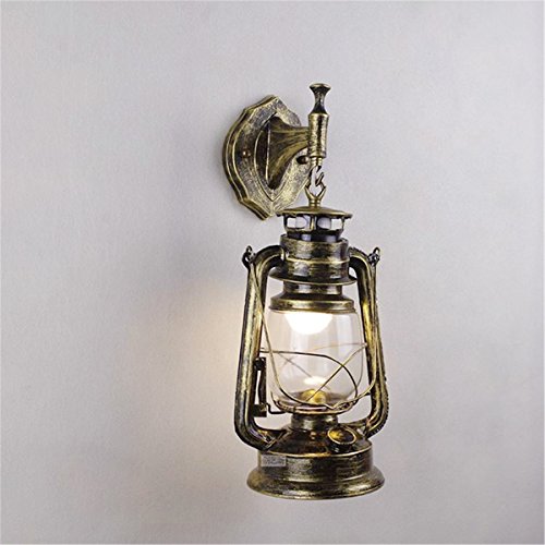 KING DO WAY Retro Rustikalen Laterne Lampe Wand Antiken Wandleuchter vintage lichtanlage outdoor e27 Bronze - 7