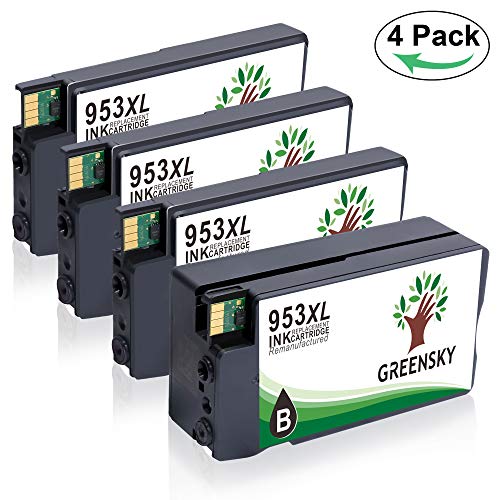 greensky 4  Pack REMANUFACTURADO PARA HP 953  953  x l cartuchos de tinta de repuesto para HP OfficeJet Pro 7740  8710  8720  8725  8728  8730  8740   1  negro 1  Cian 1  Magenta 1  Amarillo 