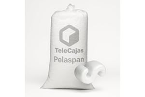 TELECAJAS.COM Saco Poliestireno Expandido 0,5 m³ | Gusanitos de Relleno para Embalaje | Poly Chips Protección Antigolpes | Relleno Ecológico para Envíos y Paquetería