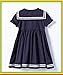 Baby Girls'Navy Cotton Short Sleeve Casual Dress 130