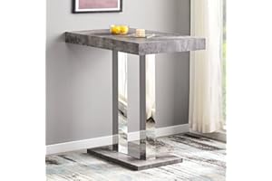 Furniture In Fashion Caprice Bar Table Rectangular Breakfast table for kitchen, living dining room Multi-purpose Space-saving Easy Assembly 4 to 6 Seater Concrete Effect W120xD70xH110cm