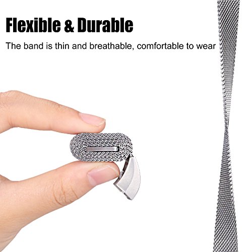 Mornex Fitbit Alta und Alta HR Armband Metall, Vollkommen Magnetverriegelung Schlaufe Milanese Edelstahl Ersatz Zubehör Armband Schnalle Bänder für Fitbit Alta (HR) Fitness Band - 4