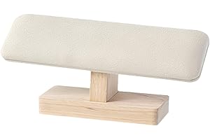 TESSTSY Soporte De Reloj De Pulsera De Madera De Terciopelo, Expositor Pulseras De Madera, Soporte Pulseras Madera, Soporte Para Pulsera Con Barra En T, Expositor De Pulseras Para Reloj Pulsera Collar