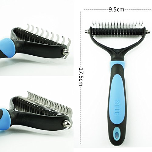 MEWTOGO-2-Sided-Professional-Pet-Dog-Grooming-Comb-Dematting-Rake-Brush-for-Medium-and-Long-Hair-Undercoat-Removal