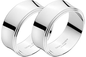 Georg Jensen Pyramid Napkin Rings - Mirror Polished Stainless Steel - Designed by Harald Nielsen - Luxury Tableware Accessories - Pack of 2