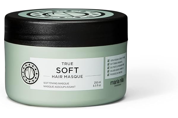 Maria Nila True Soft, Pour Cheveux Secs, l’Huile d’Argan Réhydrate et Réduit les Frisottis, 100% Végan & Sans Sulfate/Parabène