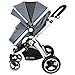 i-Safe System - Grey Trio Travel System Pram & Luxury Stroller 3 in 1 Complete With Car Seat