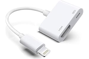 HIGHSPIRIT Lightning HDMI Adapter [MFi Certified] No Power Requirement 1080P Screen Converter/iPhone HDMI Adapter/Lightning to HDMI Digital AV Adapter for iPhone 14/12/11/XS/XR/X/8/7/iPad/Projector/Monitor/TV