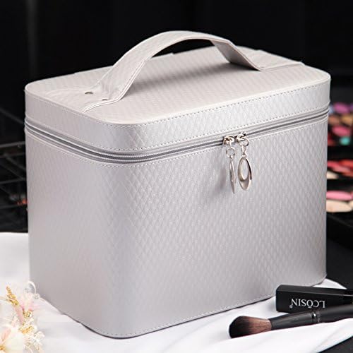 New large capacity makeup bag waterproof waterproof multifunctional portable cosmetic box cosmetic skin care products,silver