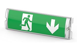 EVOGES IP65 3W Emergency LED Exit Sign Bulkhead, Self Test with Legend Set, Maintained & Non Maintaned, Ceiling & Wall Mounted (Pack of 2)