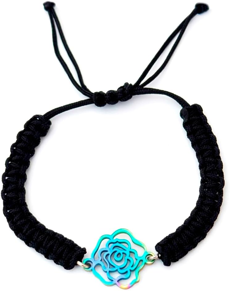 SIMBOLIKS Rosa arcoíris de Sant Jordi, Dia dels Enamorats, Diada de Catalunya, día de la madre, corazón, amor, Regalo Sant Jordi, Pulsera Roja, Rosa de colores Eterna, llegenda, Flor, obsequio pulsera