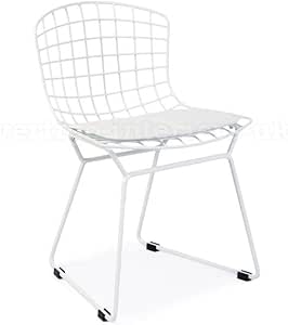 Vertigo Interiors Usa Kinder Bertoia Stil Draht Spielzimmer Lounge Dining Seite Stuhl Weiss Amazon De Kuche Haushalt