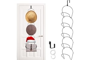 CTDMJ 5 Pièces Porte Casquettes en Fer, Multifonction Porte Chapeau Rack, Chapeau Organisateur Support, Multicouche Porte-manteaux, Avec 2 Crochets Pour Sac, Cravates, Écharpes, Sacs À Main 76x14,5 Cm