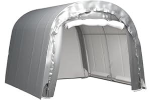 vidaXL Lagerzelt UV-beständig Industriezelt Zelthalle Weidezelt Zelt Zeltgarage Foliengarage Lagerhalle Unterstand 300x300cm Stahl Grau