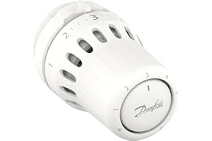 Danfoss React RA click, Vanne thermostatique de radiateur avec soufflet thermostatique rempli de liquide et capteur intégré, 015G3098
