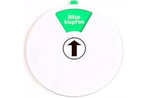 PROMESSA-DESIGN FREI - BESETZT Schild Weiss 15 cm-Bitte klöpfen-Nicht im Büro-Bitte warten-Bitte nicht stören-In einem Meeting-Bin gleich zurück. (Weiss)