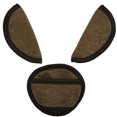 UNIVERSAL BELTS PADS SHOULDER STRAP AND CROTCH Fits most car seat straps (brown)