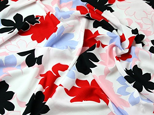 Bold floral print Viskose Kleid Stoff mehrfarbig – Pro Meter + Craft Guide