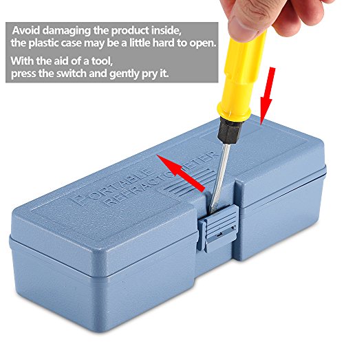 GrandBeing® refraktometer zucker honig Hand Brix Refraktometer, 0 ~ 90% mit Pipette, Schraubendreher, Reinigungstuch und Aluminium Kunststoff Gehäuse - 9