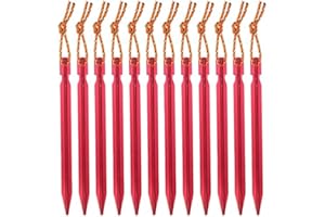 Ahsado Piquets Tente, Sardines Tente Camping 18 cm avec Pochette de Rangement, Lot de 12