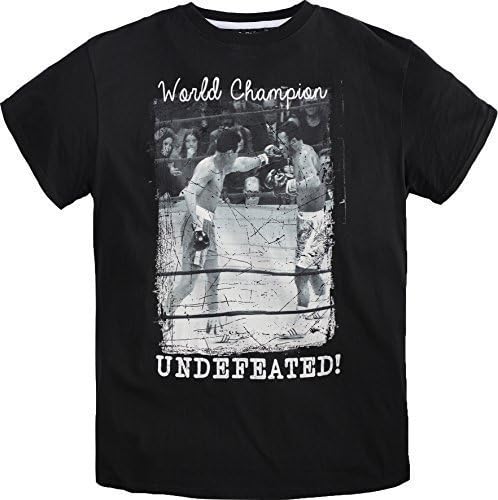 REPLIKA Pure Premium Cotton "Muhammad Ali Undefeated Champions" Tee in Black in Size 2XL