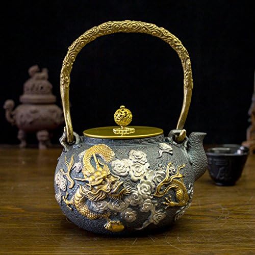 Kung Fu Tea Set Cast Iron Old Pot Handmade Uncoated Old Iron Pot Cast Iron Pot,B