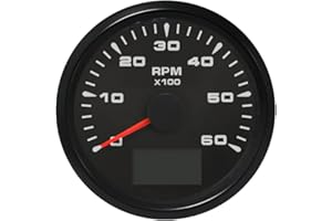 ELING Drehzahlmesser Tacho Messgerät 6000 U/min für Auto-Marine-Yacht-Fahrzeuge mit 8 Farben Hintergrundbeleuchtung 85 mm 9-32 V