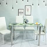 Tamaño: mesa rectangular. Tamaño: 120 x 70 x 75 cm. Tamaño de la silla de comedor: 41 x 42 x 97 cm.