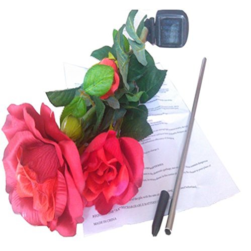 ANKKO Solarbetriebene künstliche Rose Blumen LED Leuchten Garten Landschaft Decor – Rot - 9
