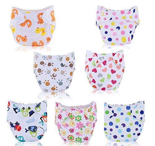 BuyHere Cute Unisex-baby Diaper, Pack of 7 pcs