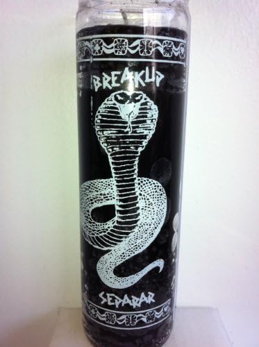 Break Up Black Snake (Separar) 7 Day Unscented Black Candle in Glass by Brilux