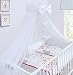 LUXURY 10Pcs BABY BEDDING SET COT BED PILLOW DUVET COVER BUMPER CANOPY to Fit Cot Bed Size 140x70cm 100% COTTON (Zoo Red)
