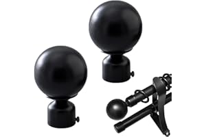iTGOOS Curtain Rod Ball, Finial Finials, Finials Replacement Sphere, Round Capped Adjustable Screw 25-28mm Internal Diameter Rods (TGGB-CLGZST-2P)