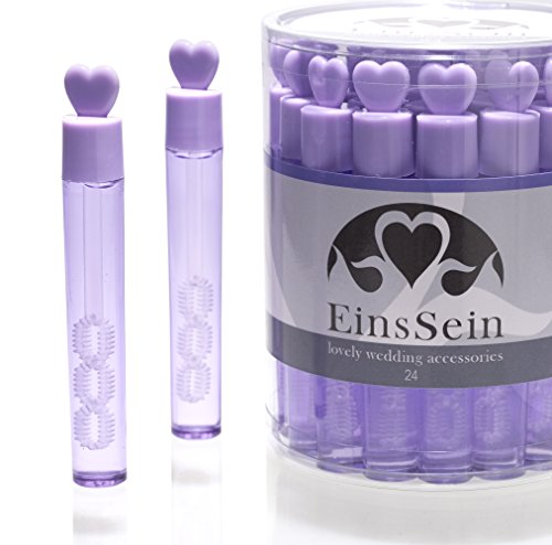 24er Set WEDDING BUBBLES Seifenblasen HOCHZEIT EinsSein® Lovegläschen flieder | Unverzichtbar für perfekte Hochzeitsfotos | Party Goldene Hochzeit Geburtstag Feier Kommunion Gastgeschenke Hochzeit
