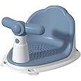 Baoblaze Baby Bath Seat, Baby Bathtub Seat Chair Floor Seat, Non Slip Portable Suction Cups Shower Stool Bath Seat Chair for Kids Newborn Over 6 Months, Blue