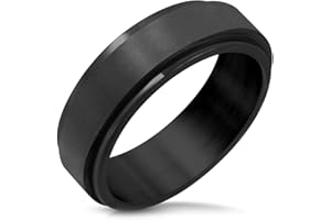 ZENSE - Anello girevole da uomo in nero opaco ZR0157