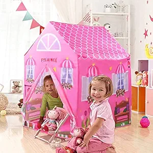 FYLAINCE Jumbo Size Extremely Light Weight , Water Proof Kids Play Tent House for 7 Year Old Girls and Boys ( Doll House )