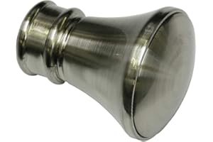 Gardinia Curtain Rod Finials, Aluminum Stainless Steel Finish, Ø 25 mm, 30414