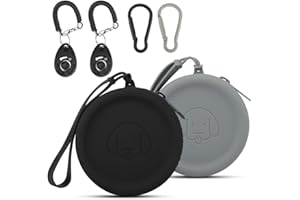 FIDWALL Pochette en Silicone pour friandises pour Chien,Lot de 2 Sacs de Marche pour Chien et Chat,Format de Poche,Facile à Nettoyer,sans Odeur,Fermeture éclair,Sac de Voyage.(Gris foncé&Noir)