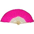 BookMyCostume Japanese Silk Veil Single Piece Bamboo Fan Kids & Adults Fancy Dress Costume Accessories Red