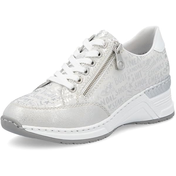 Rieker Damen Low-Top Sneaker N8100, Frauen Halbschuhe, lose Einlage,Turnschuhe,Laufschuhe,straßenschuhe,Strassenschuhe,Weiss (80),40 EU / 6.5 UK