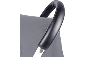 Favengo Couverture Protection pour Poignée Poussett En Pu 51.5x12 cm Poussette Poignée Barre Couverture Housse pour Barre de Protection Poussettes Housse de Protection Guidon Poussette,Noir