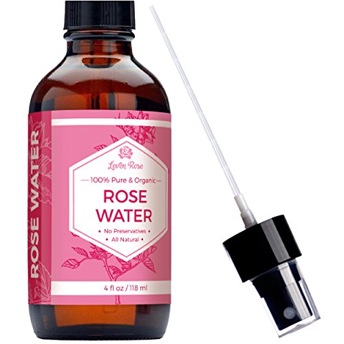 Rose Water Facial Toner by Leven Rose – 100% Pure Organic Natural Moroccan Rosewater Hydrosol Face Spray - 4 oz