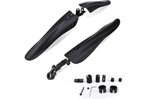 SHINEVER Bike Mudguard Set for 24/26/27.5 inch, Bicycle Fender Set 3 Parts-Universal Full Cover Thicken Widen Bicycle Mudguard Set Front and Rear Mud Guard Adjustable Bike Fender Mudflap for MTB Road Bike