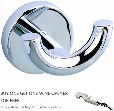 VERSACE DUNN BOLELOOK Hook Double,Chrome Robe Hook Wall Mount For Bathroom/Kitchen