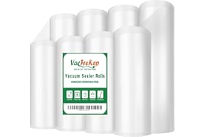 ‎VACFREKEP VacFreKep 8 Folienrollen 20x600cm(4) und28x600cm(4) Vakuumierrollen für Lebensmittel,BPA-Frei Vakuumierbeutel Sous Vide Beutel Folien für Vakuumierer und Folienschweißgeräte Geeignet