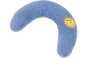 Disnace U-shaped Pillow for Dogs & Cats, 27 x 17 x 6 cm, Protects Cervical Spine, Soft & Comfortable, Cat & Dog Cushion for Puppies, Pet Toy in Cat Bed (Blue)