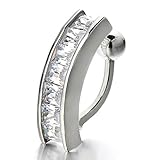 aros ombligo hombre Metal:Brass &Acero inoxidable COOLSTEELANDBEYOND Acero Quirúrgico Joyas para el Cuerpo Piercing Ombligo Vientre Botón Anillo Barbells con 7 Circonio Cúbico