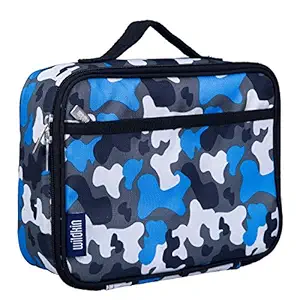 Wildkin Kids Insulated Lunch Box for Boys and Girls, Perfect Size for Packing Hot or Cold Snacks for School and Travel, Measures 9.75 x 7 x 3.25 Inches, Moms Choice Award Winner, BPA-free (Blue Camo)